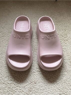 Hunter Pale Pink Slide Clog Sandals